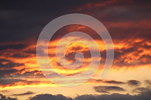 Sunset Clouds red sun reflection effect dawn