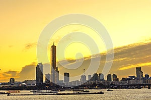 Sunset Clouds at Yeouido Han River in Seoul