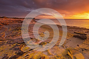 Sunset on the coast of Cape Range NP, Western Australia