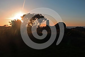 Sunset On The Coastal Footpath, Cornwall, England