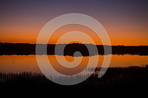 Sunset at Coba Lagoon Lake, Mexico