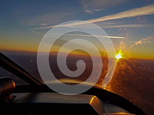 Sunset cockpitview
