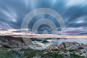 Sunset of color on Asturian coasts,