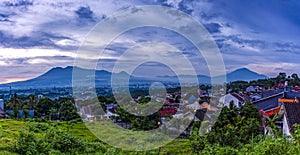 Sunset with views of Malang Java city of Indonesia