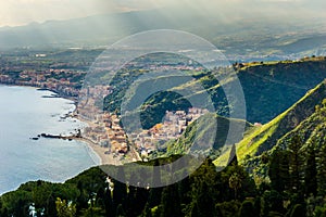 Landscape of Taormina in Sicily