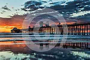 Sunset colors at the Oceanside Pier