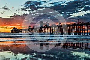 Sunset colors at the Oceanside Pier photo