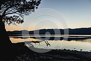 Sunset colors and reflection at Mount Cook the Aoraki/Mount Cook National Park, South island, New Zealand