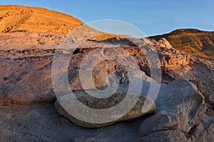 Sunset at colourful rocks and sand of Yeruham wadi ,Middle East,Israel,Negev desert