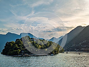 Sunset on Comacina island on Lake Como