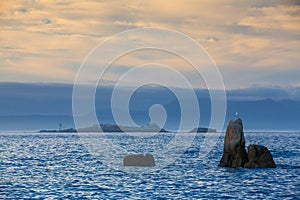 Sunset on Con Negro beach, de Pontevedra, Galicia, Spain