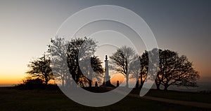 Sunset at Coombe Hill Memorial in the Chiltern Hills