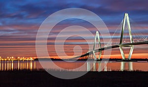 Sunset Cooper River Bridge Charleston South Carolina photo