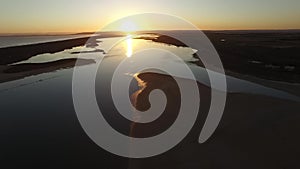 Sunset Coorong fly over toward Goolwa reverse track