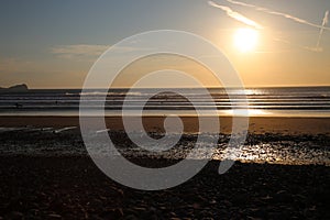 Cornish Beach at Sunset in UK