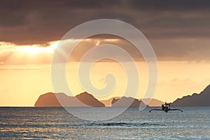 Sunset at Corong Corong beach, Palawan, Philippines