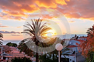 Sunset in Costa Adeje, Tenerife, Canary islands, Spain