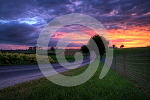 Sunset on a Country Road photo