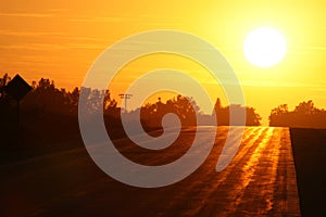 Sunset on Country Road