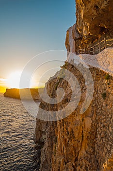 Sunset from Cova den Xoroi Sea Cliff at Menorca