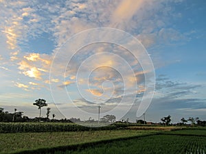 Sunset covered by black clouds