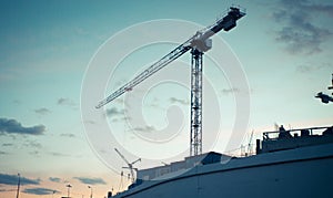 Crane builds a house or overpass within the third ring.