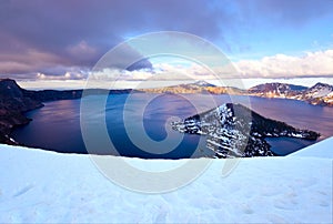 Sunset at Crater Lake , Crater Lake National park, Oregon