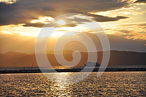 Sunset and Cruise in Lake Champlain