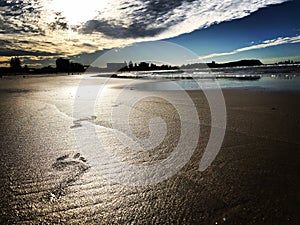 Sunset on Currumbin beach photo