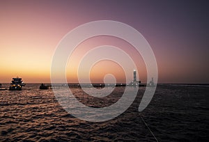 Sunset at Daedalus reef in the middle of the Red Sea