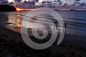 Sunset on Damai Beach, Sarawak Borneo