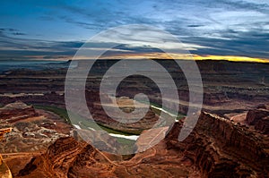 Sunset at Dead horse point state park.