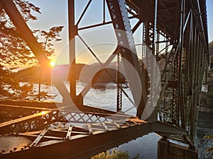 Sunset at deception pass bridge