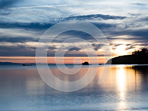 Sunset at Deception Pass state park - Washington state, USA