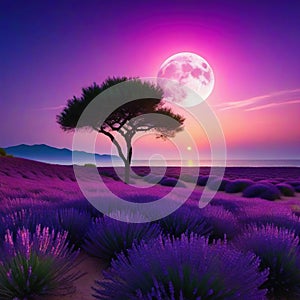 sunset in the desert generated