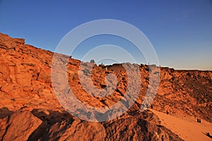 Sunset on desert Sahara in Sudan, Africa