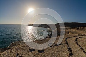 Sunset at Diego Hernandez beach in La Caleta, Adeje, Tenerife, S