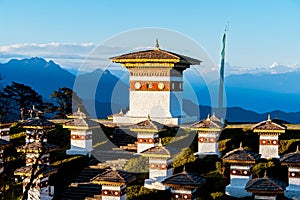 Sunset on Dochula Pass with Himalaya in background - Bhutan