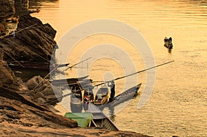 Sunset dock of kong river