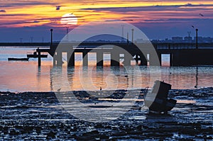 Sunset Dock Puerto Real Cadiz Spain