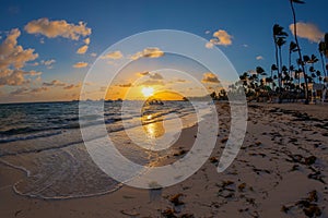 Sunset on a Dominican beach