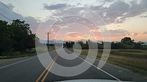 Sunset Down Colorado Side Road