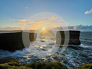 Sunset Downpatrick Head, County Mayo, Ireland