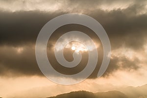 Sunset with Dramatic Sky and Cloud Background