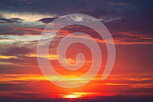 Sunset dramatic sky clouds or sunrise cloudscape