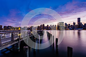 Sunset at East river Midtown Manhattan Skyline, New York United States