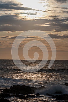 Sunset at Easter Island Rapa Nui, Pacific Ocean, Chile