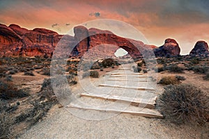 Sunset Effect at Arches National Park South Windows