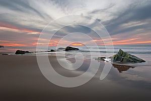 Sunset on El Cotillo coastline photo