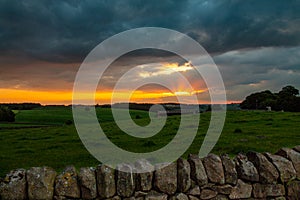 Sunset in England, Robin Hoods Strike in Peak District